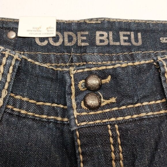 Code Bleu Capri Cropped Jeans 10 Embroidered Embellished Y2K Boho Glam Western - Picture 8 of 16